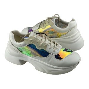 Zara  Holographic Metallic Sneakers Size 8.5|EU 39
